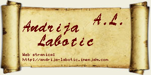 Andrija Labotić vizit kartica